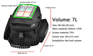MB-2108 sac de réservoir de moto MENAT avec verrouillage à dégagement rapide, poche pour téléphone à écran tactile, conception extensible et étanche - Product Image 3