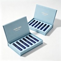 Boîte magnétique personnalisée pour échantillons de parfum avec insert en éponge, coffret découverte, emballage pour mini-flacons, boîte cadeau
