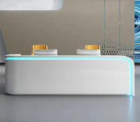 Comptoir de réception extensible blanc au design moderne pour hôtels et bureaux commerciaux