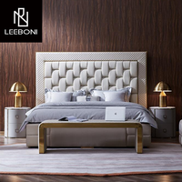 Fourniture directe d'usine de meubles design en tissu de velours de qualité supérieure pour lit king tapissé italien