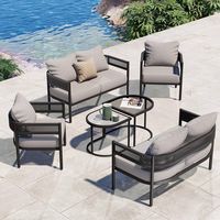 Ensemble de canapés de jardin en teck écologique, design postmoderne, durable, mobilier de patio, chaise longue, table basse, chaise, lit de soleil