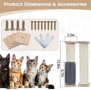 Poste de rascado para gatos alto y moderno con pista de bolas de madera, juguete interactivo de Sisal para Navidad y Halloween, árboles de madera duraderos para gatos - Product Image 2