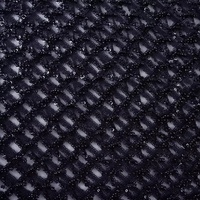 Zwarte 3D kralen-pailletten kant 100% polyester geborduurde mesh stof 125cm breed voor meisjes bruidsjurk avondjurk