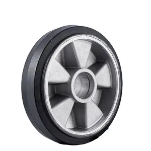 China Factory OEM ODM Forklift PU Rubber Wheels Wholesale Custom Design Machines Forklift Aluminum Core PU Rubber Wheels