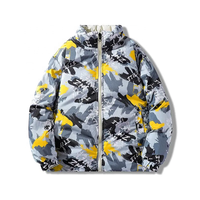 Veste bomber réversible pour homme, en coton, à col montant, épaisse et chaude, avec motif de dessin animé, à séchage rapide, tendance et personnalisée pour l'hiver