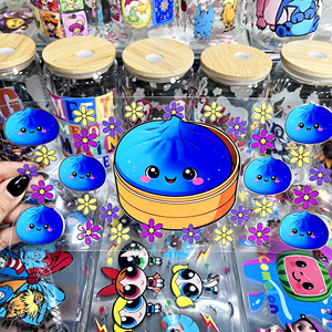 Vinilos Personalizados <span class=keywords><strong>Uber</strong></span> DTF, Adhesivos de Resina PET Impermeables, Sin Necesidad de Calor, Impresión de Adhesivos UV DTF para Tazas de 16 oz - Product Image 1