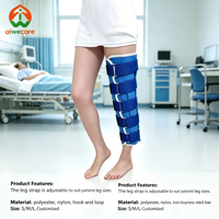 Attelle de genou rigide Aiwecare pour immobilisation longue de la jambe, soutien stable et respirant pour les blessures au ligament croisé antérieur (LCA)