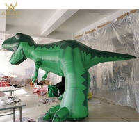 Dinosaures gonflables verts pour la décoration de zoo, animaux gonflables personnalisés pour l'ouverture de spectacle