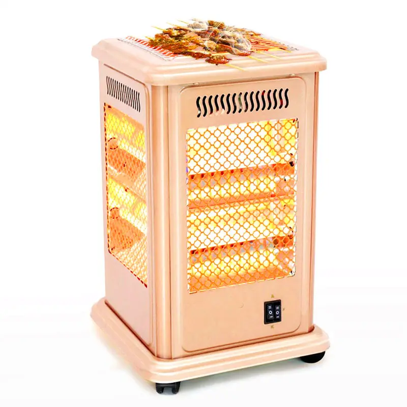 Thuis Winter Elektrische Halogeen Kachels Barbecue Oven 5 Kanten Elektrische Kamer Quartz Heater
