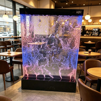 Paroi d'eau à bulles LED RGB acrylique télécommandée, autoportante, moderne, écologique, largeur personnalisable pour centres commerciaux, hôtels, villas