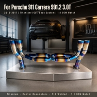 Sistema de Escape de Titanio Ligero de Grado de Competición para Porsche 911 991.2 Carrera 3.0T 2016-2017, Downpipe Directo y Sistema Catback
