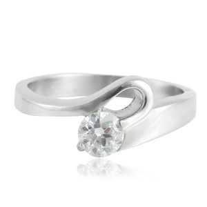 Yunnique – bague en acier inoxydable pour femmes, sertie de diamants, design géométrique, pierre précieuse blanche, bijoux à la mode, 21096 - Product Image 1