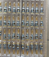 Câble d'enceintes, coque en aluminium plaquée or 24K, corps en cuivre, câble d'enceintes hi-fi, prise banane, 4mm, terminal, 50 pièces