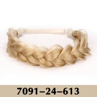 Perruque élégante tressée en une seule pièce pour femme - Aspect naturel, cheveux synthétiques lisses, parfaite pour un usage quotidien