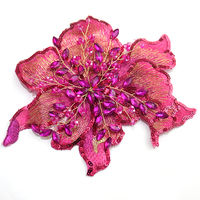 Patch 3D en fil métallique, fleur à sequins, strass à coudre, applique en strass, embellissement pour robe de mariée, accessoires vestimentaires