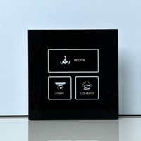 Interrupteur tactile sans fil 5 gangs en verre trempé ABLE Hotel avec fonction de contrôle principal