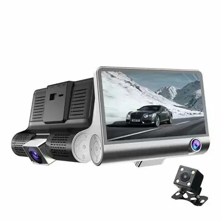 سخونة ثلاث كاميرات كاميرا لوحة القيادة صندوق أسود للسيارة 4.0 بوصة كاميرا أمامية وخلفية سيارة 1080P المزدوج اندفاعة كام
