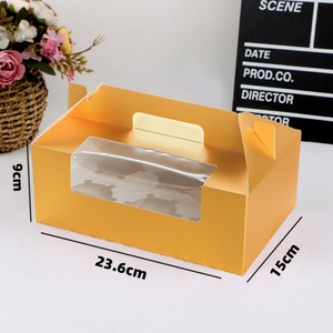 Sunshine Custom Logo <b>Boxes</b> with Embossed Handheld Wedding Cake Box Clear Window Food Packaging for Cupcake Party <b>Gift</b> - Product Image 5