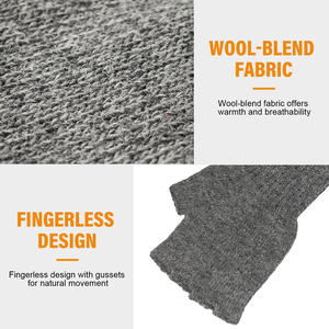 Gants en tricot de laine mélangée de calibre <span class=keywords><strong>7</strong></span> sans doigts avec logo personnalisé et <span class=keywords><strong>taille</strong></span> de la paume en microfibre de l'usine - Product Image 5