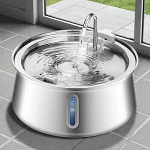 Sistema de Filtración Multicapa Ecológico y Duradero de Acero Inoxidable 304, Fuente de Agua Automática de 4L con Ventana de Nivel de Agua Vertical - Product Image 1