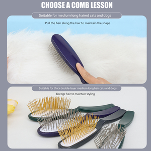 Grosir Pabrik kustom Logo panjang Pin sisir rambut kucing sisir perawatan hewan peliharaan anjing - Product Image 5