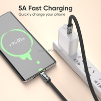 Cable de cordón de 240W 30cm 120cm | 5A Carga rápida y transferencia de datos de 480m 2 en 1 Cable tipo C para cargador de teléfono portátil