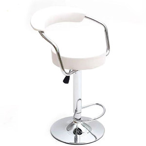 Tabouret pivotant de style diner avec accoudoirs chromés et repose-pieds, chaises de bar pour îlot de cuisine, pivotant - Product Image 2