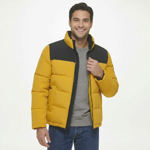 <b>Men's</b> High Street Style Winter Puffer <b>Jacket</b> Fashionable Shiny Canvas Design with Hood <b>Warm</b> Winter Wear - Product Image 1