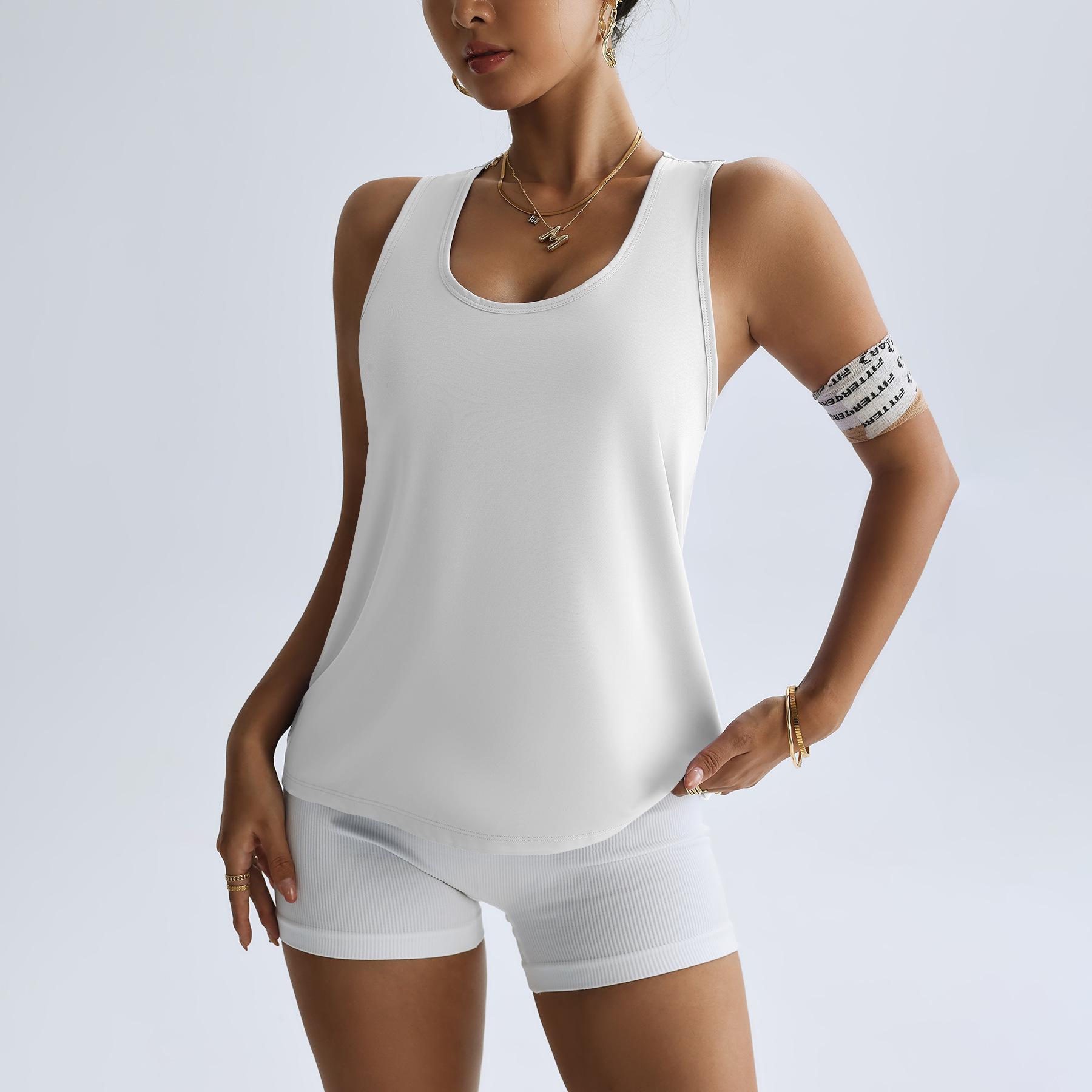 Yoga Tops Women's Loose Outdoor Moisture-wicking Sports Vest Fashion Quick-drying Fitness Training Running Cover-up