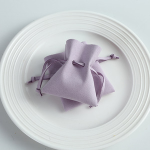 Microfiber Faux <b>Leather</b> Jewelry Bag Light Purple Triangle Drawstring Storage For Necklace Earring <b>Bracelet</b> Ring Headphone - Product Image 4