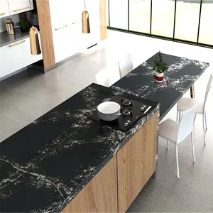 SH7501 Hot Popular 6mm-30mm Thickness Black Quartz,Quartz Countertop Black With White Veins,Thin Quartz Slabs