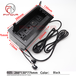 <span class=keywords><strong>Caja</strong></span> de Conexión Eléctrica para Escritorio Daisy Chain <span class=keywords><strong>Enlazable</strong></span> con Tapa Abatible y Cepillo, Conectividad Multipuerto, Enchufe <span class=keywords><strong>Universal</strong></span> para Oficina - Product Image 2