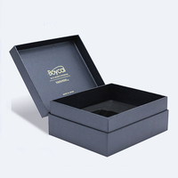 Emballage de luxe Bijoux en feuille d'or 3D Colliers Bagues Boîtes cadeaux carrées Boîtes ciel et terre en carton Boîtes en papier avec logo personnalisé
