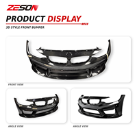 ZESON Serat Karbon Asli Model 3D Fascia Bumper Depan untuk BMW M3 F80 M4 F82 F83 2014-2018