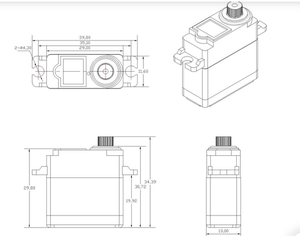 Moteur numérique RC SB2038 SBUS à engrenages métalliques 4,6 kg.cm 0,14 sec 22g pour l'éducation robotique et l'industrie - Product Image 6