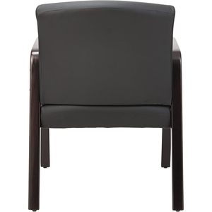 Silla de Recepción Alera ALE Serie Lounge en Color Espresso/Cuero Negro para Oficina, Sala de Estar u Hospital, Fabricada en Metal Resistente, Hierro y PU - Product Image 4