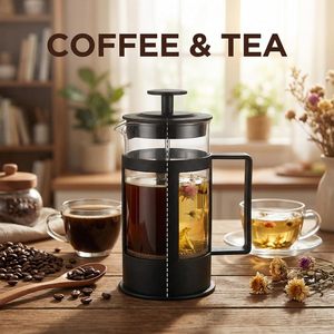 Cafetera Francesa Negra de 350 ml, Nueva, de Vidrio Borosilicato, Tetera - Product Image 3