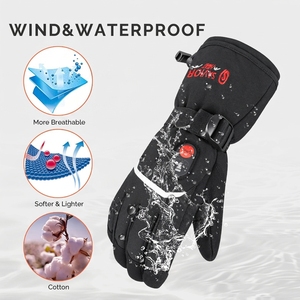 Winter Beheizte Lederhandschuhe Wasserdicht Vollständig Berührungsempfindlich Kohlefaser-Heizung Ski Snowboard Outdoor-Handschuhe - Product Image 6