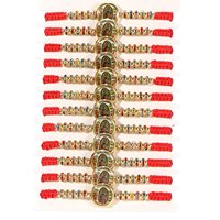 Classique rond marque carré or Bienheureuse Vierge Marie bracelet religieux tissé à la main bracelet Jésus en gros