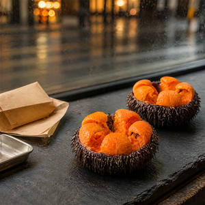 Realistisches Kunst-Seehalskammfisch-Modell, <span class=keywords><strong>Uni</strong></span>-Replik, Fake-Food-Requisite für Sushi-Präsentation, Restaurant-Schaufenster, Lebensmittelfotografie-Requisite, Verleih - Product Image 3