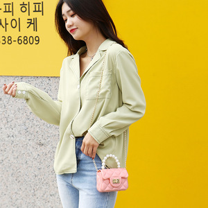 Bolso de Hombro Cruzado de Gelatina con Perlas Hecho a Mano de Moda de Gran Venta para Niñas - Product Image 4