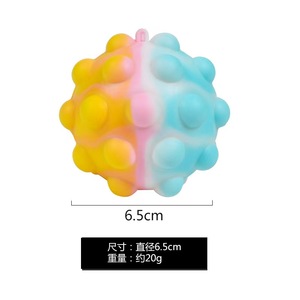 Balle anti-stress Pop Fidget réutilisable en silicone 3D arc-en-ciel, balle Pop Fidget promotionnelle - Product Image 5