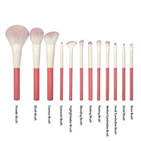 Ensemble de 12 pinceaux de maquillage pour les fêtes, ultra-doux, pour le visage et les yeux, pour le fond de teint, la poudre, le blush, les fards à paupières, le correcteur