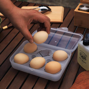 Boîte de rangement d'œufs d'extérieur, 6 compartiments, couvercle transparent à rabat, résistant aux chocs, Portable, pour le camping, la cuisine, la fraîcheur - Product Image 5