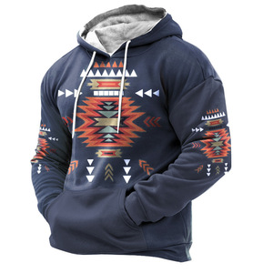Sudadera con capucha de alta calidad para hombre 2025, suéter de ganchillo azteca Navajo Vintage grueso de felpa para otoño e invierno, llegadas al por mayor - Product Image 4