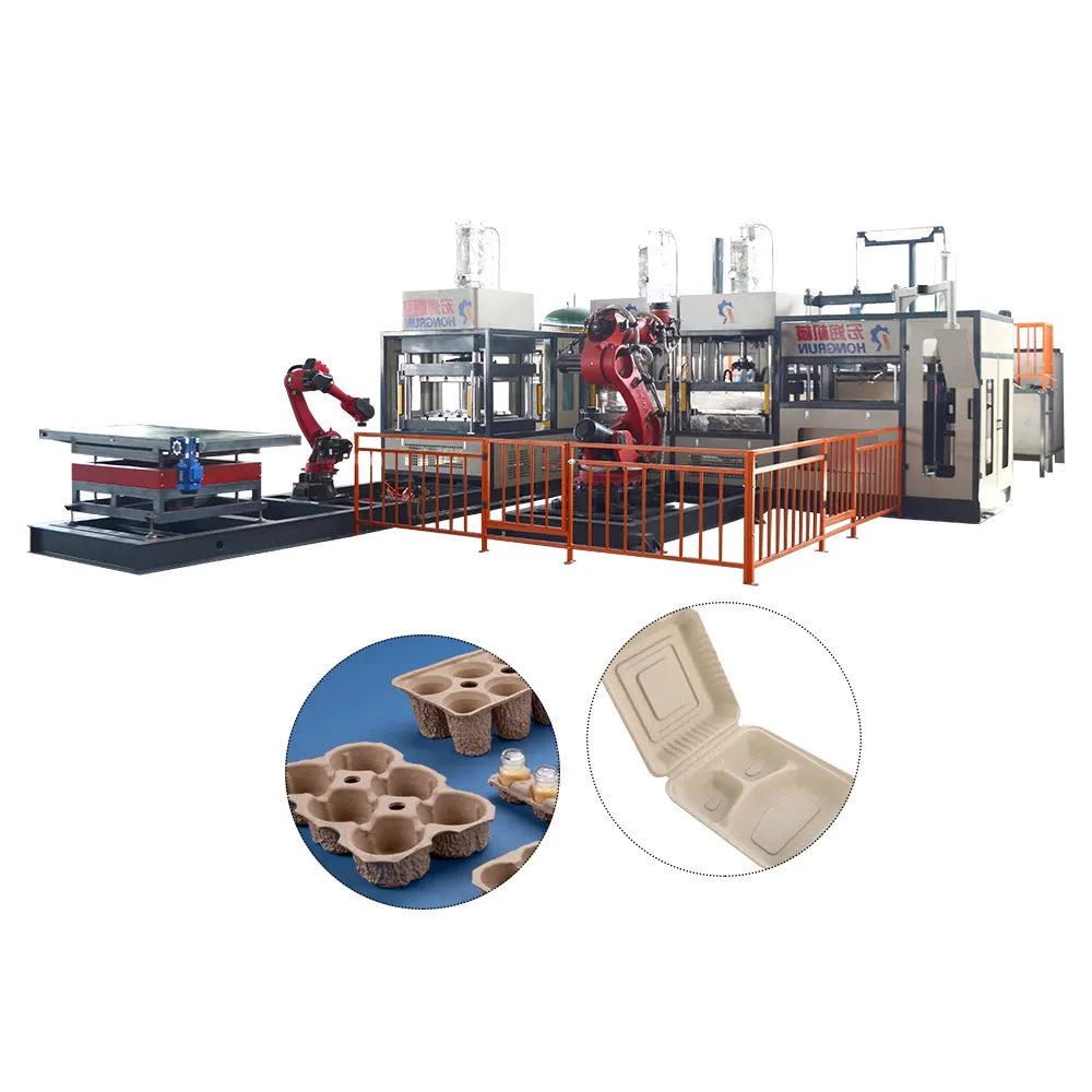 Mesin cetak bubur kayu/kertas/bagasse/bambu/untuk paket industri mesin nampan peralatan makan