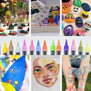 ปากกามาร์กเกอร์สีอะคริลิค36สีปากกาทำเครื่องหมายสีอะคริลิคแบบไม่ปั๊มสำหรับทาสีหินไม้ - Product Image 6