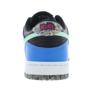 รองเท้ากีฬา Nike Dunk Low SE เด็กหญิงรองเท้าผ้าใบลำลองสีดำ/น้ำเงินลายโลโก้เด็กของแท้100% - Product Image 4