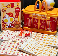 Jeu de Mahjong Mini Moderne Ultraman de McDonald's, 144 Pions de Mahjong Cartoon, Boîte Cadeau Portable, Idéal pour Casino, Fêtes et Festivals