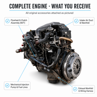Moteur complet d'occasion AGP pour ensemble moteur diesel 5L 3.0L pour Hiace LH RZH10 Série 1998-2004 4 cylindres